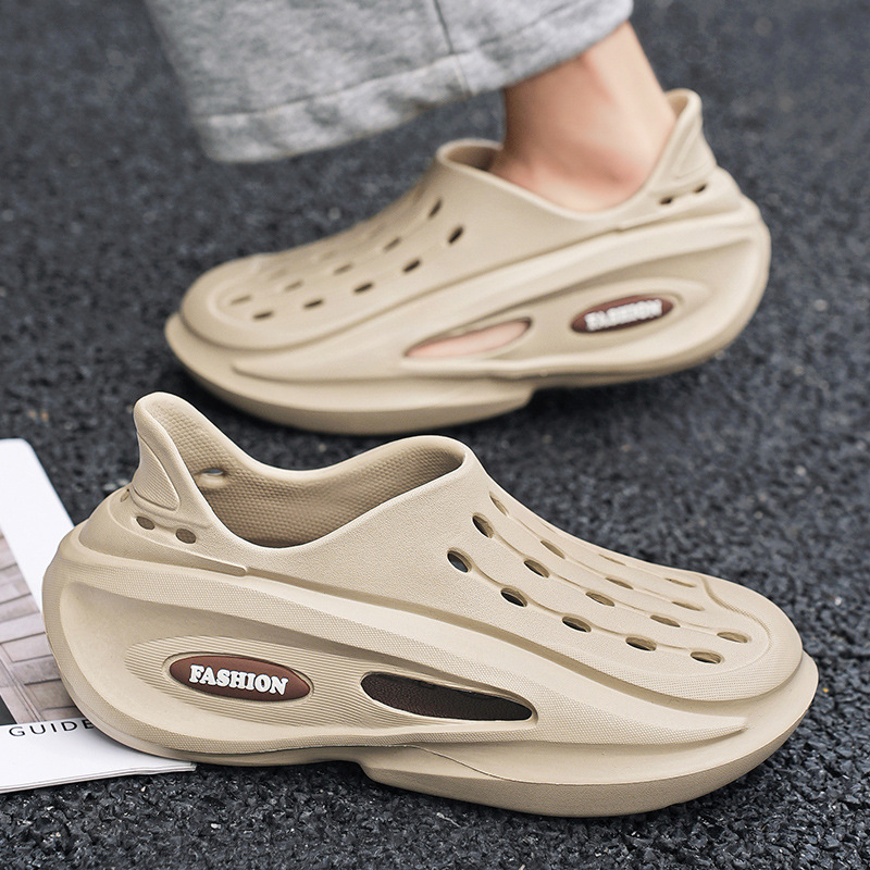 Sandale pentru bărbați din EVA: partea superioară și talpa din EVA, talon de 5 cm, talpă turnată prin injecție, respirabile, slip-on