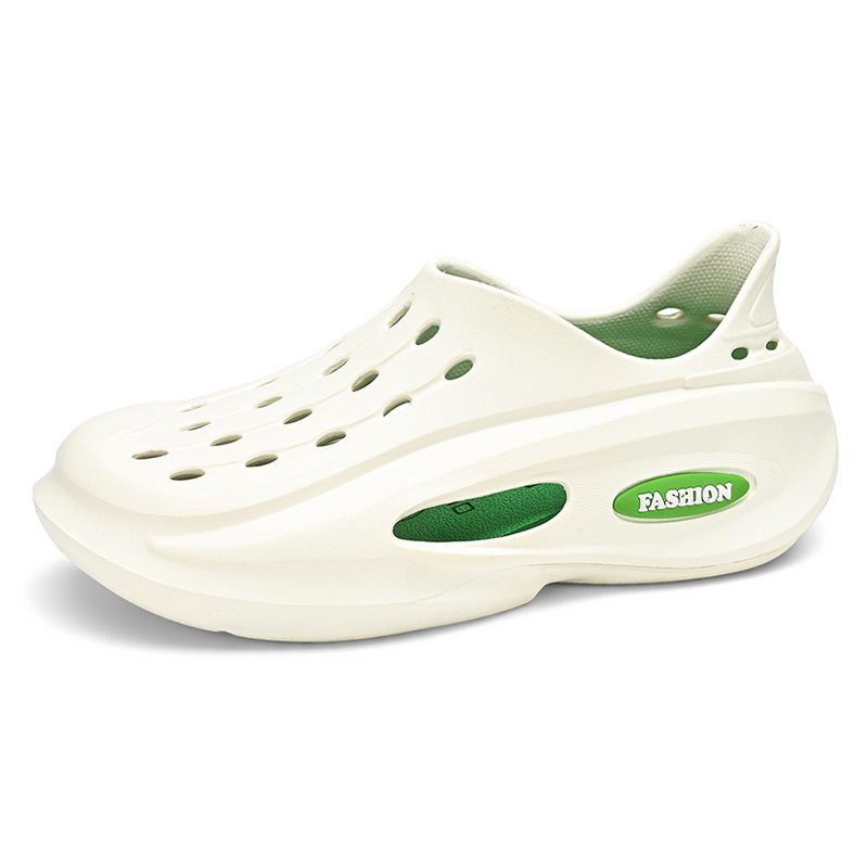 Sandale pentru bărbați din EVA: partea superioară și talpa din EVA, talon de 5 cm, talpă turnată prin injecție, respirabile, slip-on