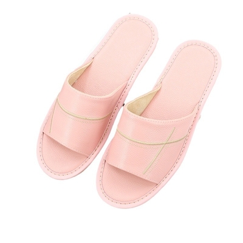 Papuci de interior din piele naturală pentru adulți - respirabili, cu deget deschis, talpă din tendon de vițel, talpă intermediară din piele de vită, grosime talpă 0–3 cm