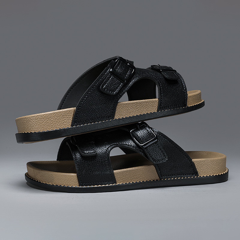 Sandale de vară pentru bărbați - casual, dual pentru condus și plajă, partea superioară PVC, talpă PVC, talpă turnată prin injecție, Jiacheng, vară 2024