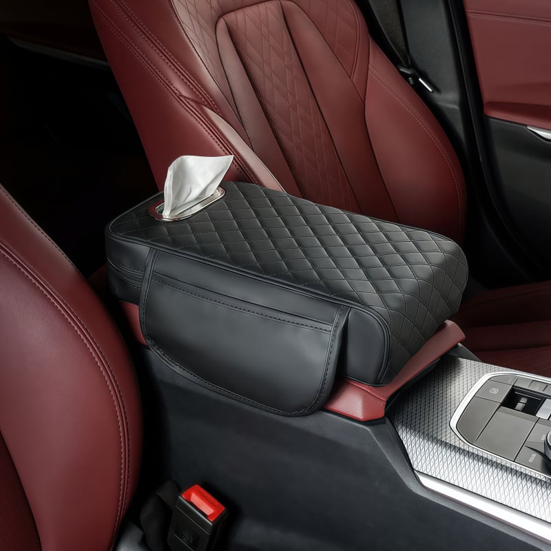Υποβραχιόνιο αυτοκινήτου με ανυψωτικό μαξιλάρι, θήκη αποθήκευσης и κουτί χαρτοπετσέτας — Δερμάτινο, Fast too, Γενικής χρήσης