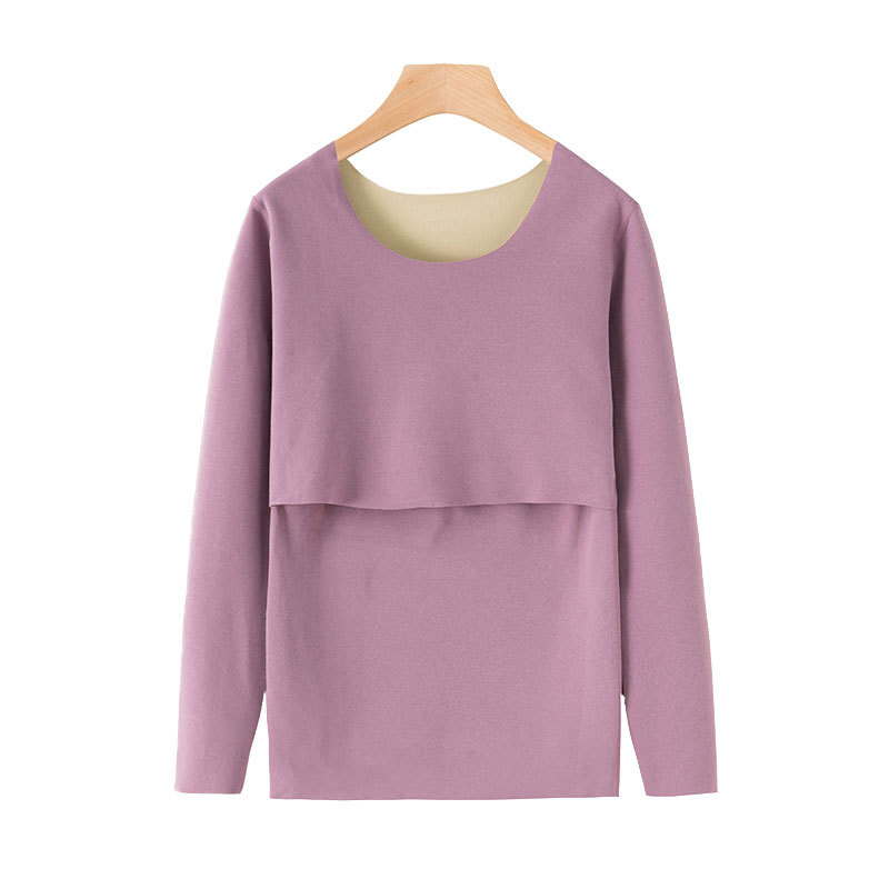 Nėščiosios maitinančio viršūnė su ilgomis rankovėmis, megztas audinys 70% acetato pluošto, Žiemos 2024 kolekcija