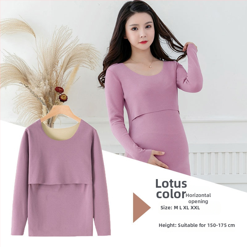 Nėščiosios maitinančio viršūnė su ilgomis rankovėmis, megztas audinys 70% acetato pluošto, Žiemos 2024 kolekcija