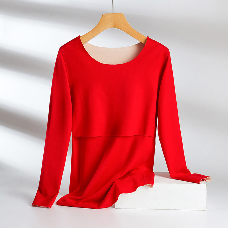 Nėščiosios maitinančio viršūnė su ilgomis rankovėmis, megztas audinys 70% acetato pluošto, Žiemos 2024 kolekcija