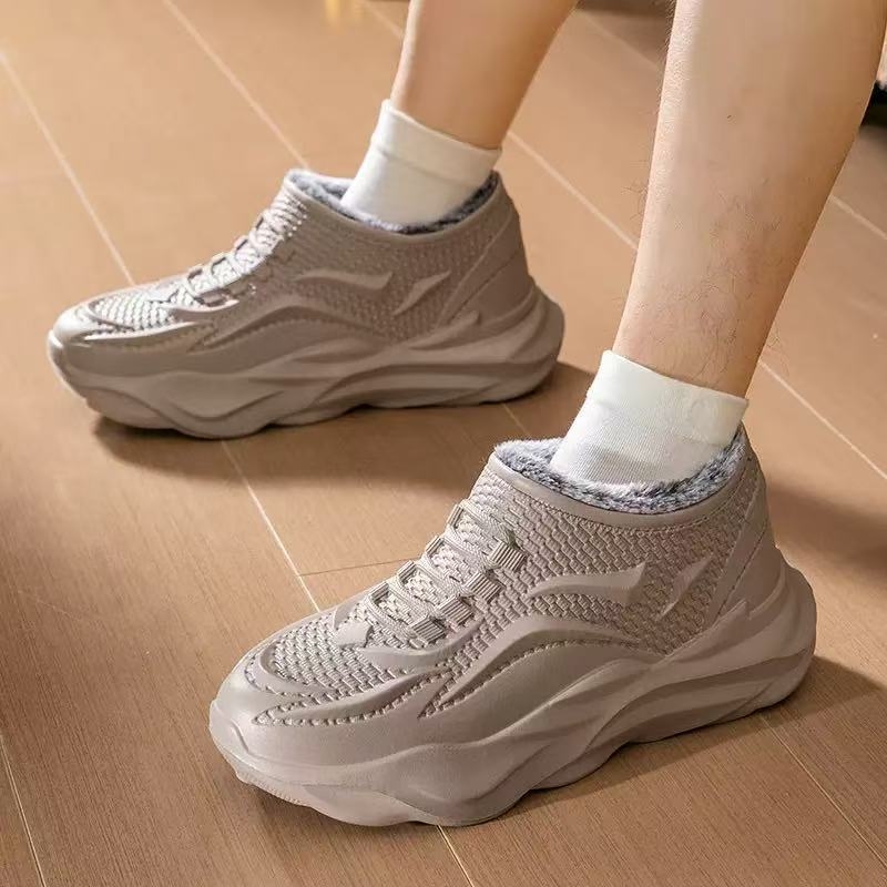 Cizme de zăpadă impermeabile pentru bărbați, exterior din EVA, căptușeală din pluș sintetic și talpă EVA turnată.