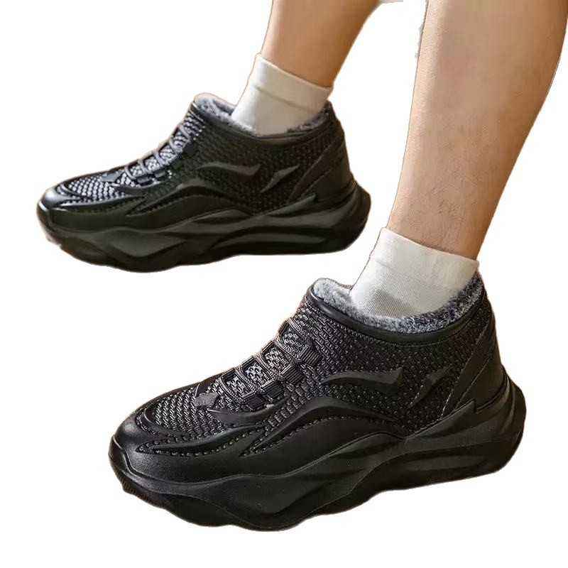 Cizme de zăpadă impermeabile pentru bărbați, exterior din EVA, căptușeală din pluș sintetic și talpă EVA turnată.