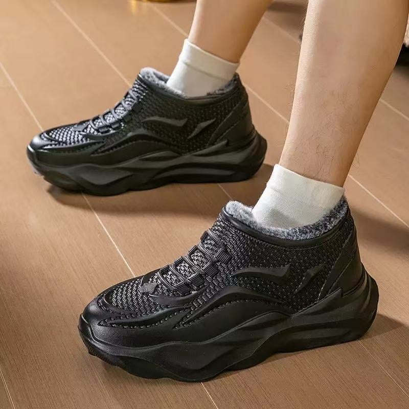 Cizme de zăpadă impermeabile pentru bărbați, exterior din EVA, căptușeală din pluș sintetic și talpă EVA turnată.