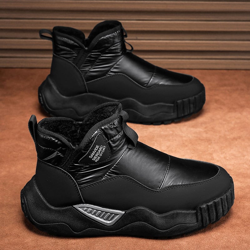 Cizme de zăpadă unisex – căptușite cu fleece, impermeabile, antiderapante, talpă PVC, parte superioară PU (căptușite fleece, impermeabile, antiderapante, talpă PVC, PU upper)