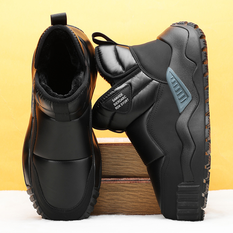 Cizme de zăpadă unisex – căptușite cu fleece, impermeabile, antiderapante, talpă PVC, parte superioară PU (căptușite fleece, impermeabile, antiderapante, talpă PVC, PU upper)