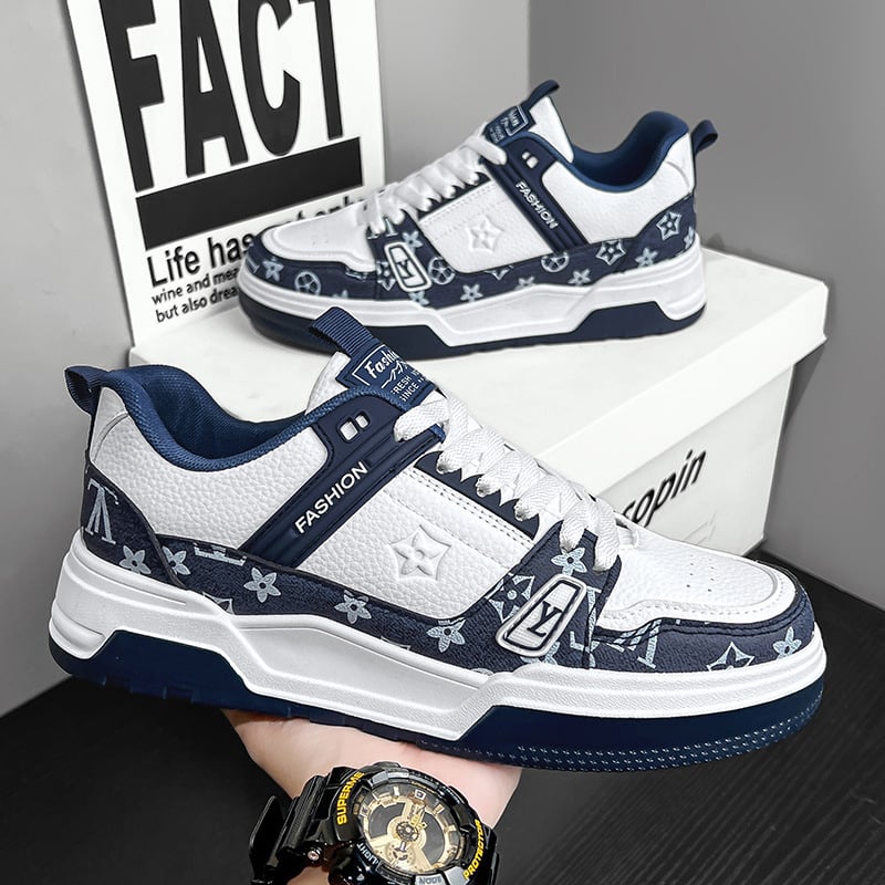 Pantofi sport pentru bărbați în stil coreean, cu talpă groasă, PU partea superioară, talpă din cauciuc, închidere cu șireturi, încălțăminte casual