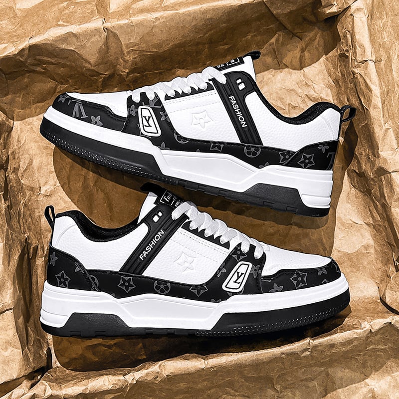 Pantofi sport pentru bărbați în stil coreean, cu talpă groasă, PU partea superioară, talpă din cauciuc, închidere cu șireturi, încălțăminte casual