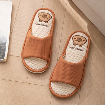 Unisex lanene papuče – gornji dio od lana, PVC potplat, injekcijsko oblikovana potplat, jednostavan stil, proljeće 2025