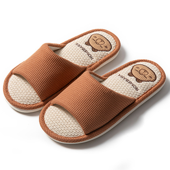 Unisex lanene papuče – gornji dio od lana, PVC potplat, injekcijsko oblikovana potplat, jednostavan stil, proljeće 2025