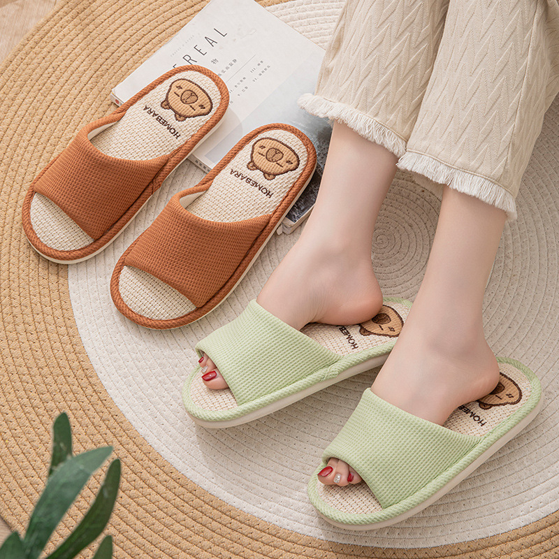 Unisex lanene papuče – gornji dio od lana, PVC potplat, injekcijsko oblikovana potplat, jednostavan stil, proljeće 2025