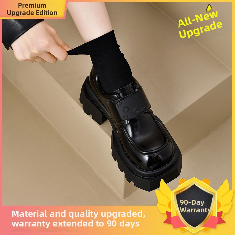 Sieviešu britu stila loaferi ar 6–8 cm papēžu, augšējā daļa no augstas kvalitātes ādas, iekšējā odere no mikrošķiedras