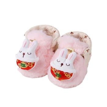 Детски зимни обувки за момичета, закопчаване с катарама, подметка от велур, горна част от памук, плюшена подплата, антиплъзване и топлина