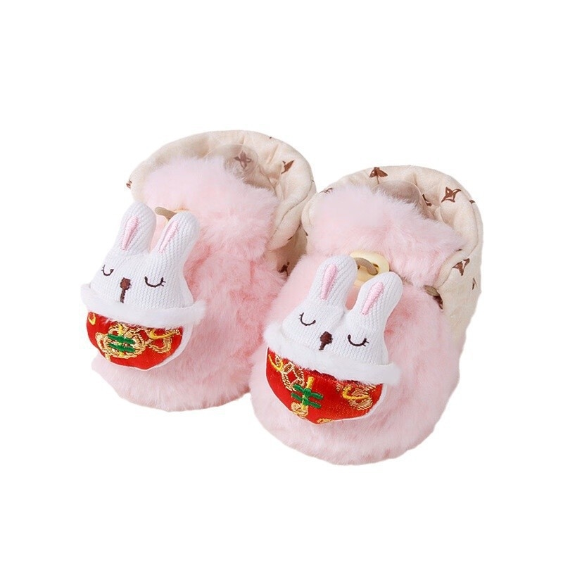Детски зимни обувки за момичета, закопчаване с катарама, подметка от велур, горна част от памук, плюшена подплата, антиплъзване и топлина