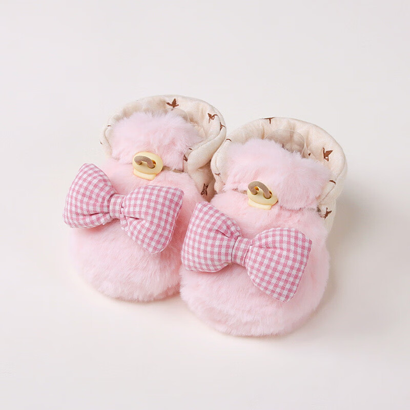 Детски зимни обувки за момичета, закопчаване с катарама, подметка от велур, горна част от памук, плюшена подплата, антиплъзване и топлина