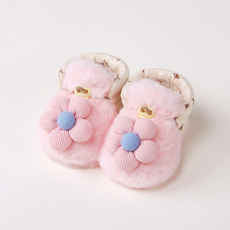 Детски зимни обувки за момичета, закопчаване с катарама, подметка от велур, горна част от памук, плюшена подплата, антиплъзване и топлина