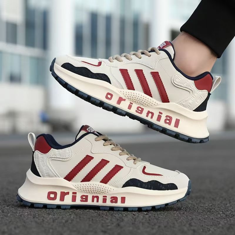 Pantofi bărbătești dad shoes cu platformă de creștere a înălțimii, pantofi sport cu șireturi, partea superioară din piele sintetică, talpă interioară EVA, talpă din plastic turnat prin injecție