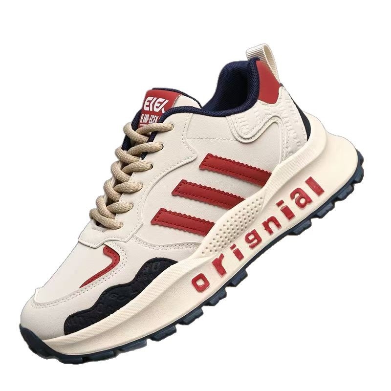 Pantofi bărbătești dad shoes cu platformă de creștere a înălțimii, pantofi sport cu șireturi, partea superioară din piele sintetică, talpă interioară EVA, talpă din plastic turnat prin injecție