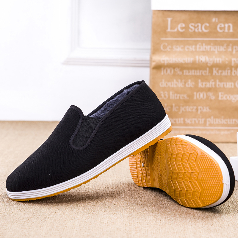 Uniszex vászoncipő slip-on, rugalmas pánttal, kerek orrú, felsőrész pamutból, belső műszőrmével, talp műanyag