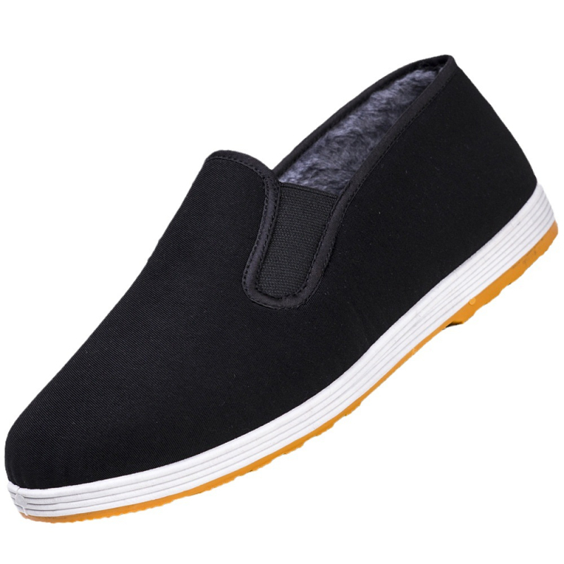 Uniszex vászoncipő slip-on, rugalmas pánttal, kerek orrú, felsőrész pamutból, belső műszőrmével, talp műanyag