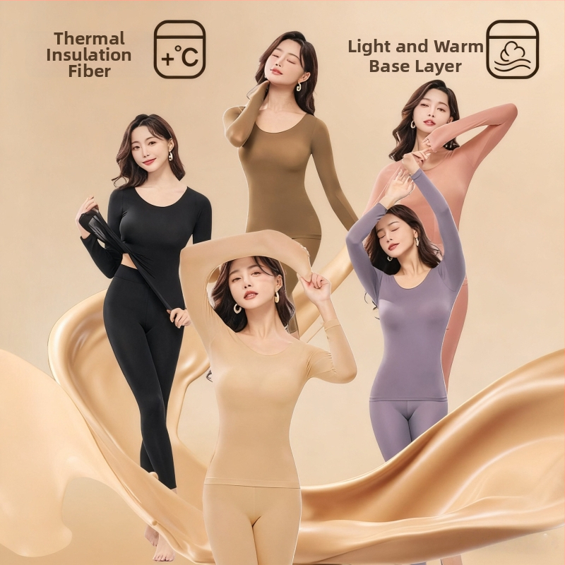 Nailona bāzes slāņa komplekts, bezšuvju, ļoti plāns, dubultslāņu, saglabā siltumu