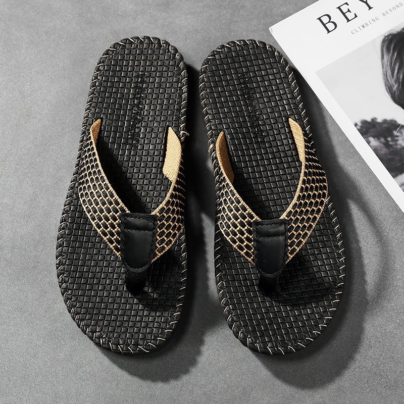 Muške flip-flop papuče, gornji dio od tekstila, PVC đon, šivana konstrukcija, jednostavno za nošenje