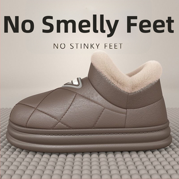 Meeste talvesussid lume jaoks plüüsvoodriga, PU ülemine, PVC talla, süstvormitud talla