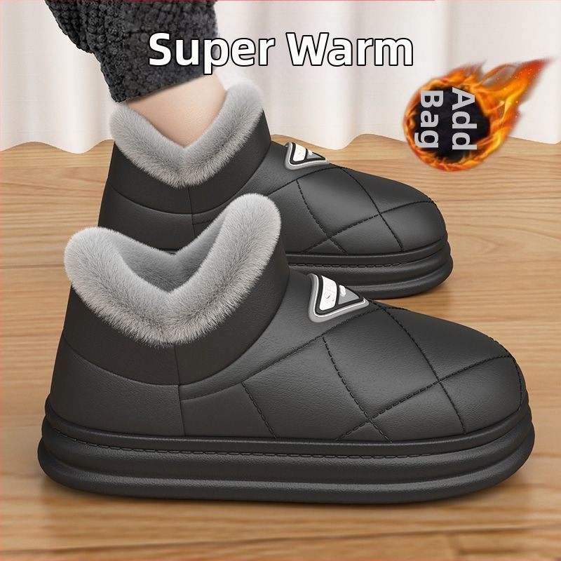 Meeste talvesussid lume jaoks plüüsvoodriga, PU ülemine, PVC talla, süstvormitud talla