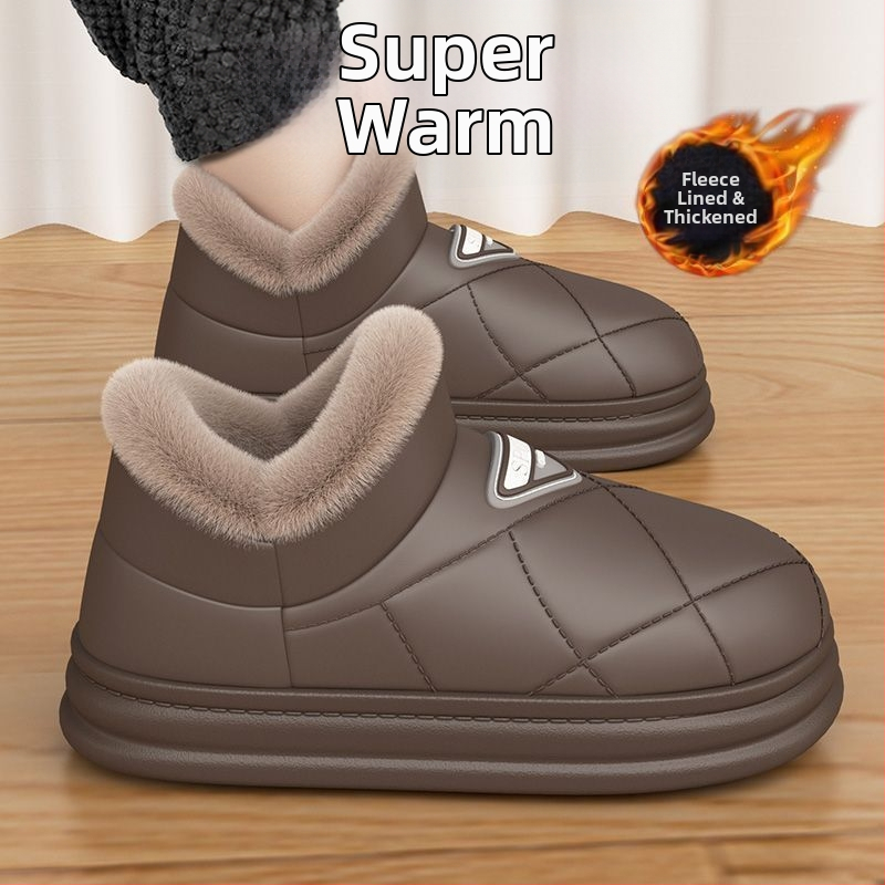 Pánske zimné topánky do snehu, s plüssovou podšívkou, PU vrchná časť, PVC podrážka, vstrekovaná podrážka