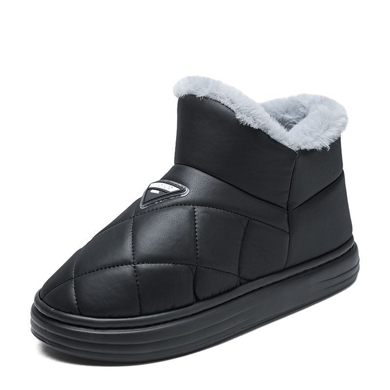 Ανδρικά Χειμωνιάτικα Μποτάκια Χιονιού με Γούνα Εσωτερικά, PU Άνω, PVC Εξωτερική Σόλα, Σόλα Χύτευσης με Έγχυση