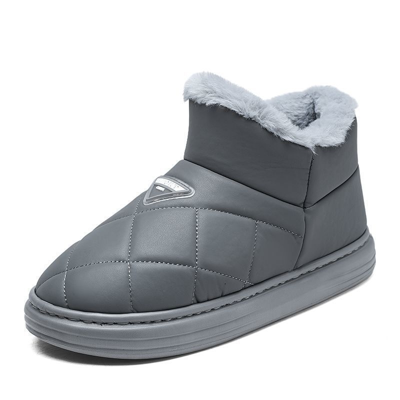 Ανδρικά Χειμωνιάτικα Μποτάκια Χιονιού με Γούνα Εσωτερικά, PU Άνω, PVC Εξωτερική Σόλα, Σόλα Χύτευσης με Έγχυση