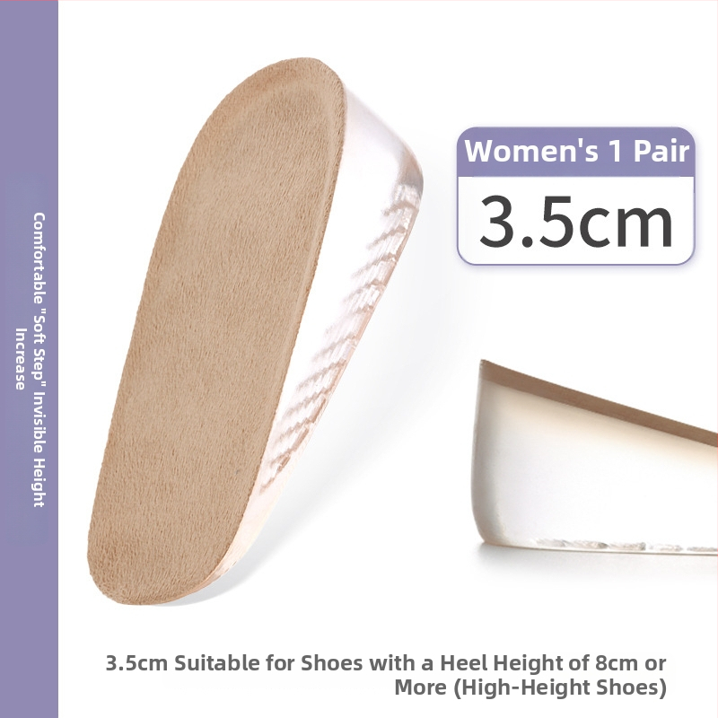 Nematomas silikonos aukštinimo įdėklas – pusės įdėklas, silikono veliūro medžiaga, universalus, tinkamas sportinei, odinei, batams ir kasdieninei avalynei