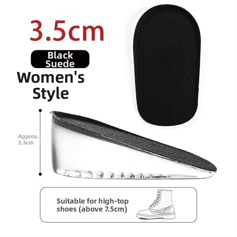 Nematomas silikonos aukštinimo įdėklas – pusės įdėklas, silikono veliūro medžiaga, universalus, tinkamas sportinei, odinei, batams ir kasdieninei avalynei