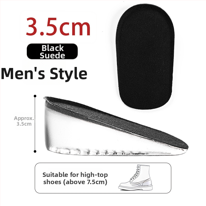 Nematomas silikonos aukštinimo įdėklas – pusės įdėklas, silikono veliūro medžiaga, universalus, tinkamas sportinei, odinei, batams ir kasdieninei avalynei