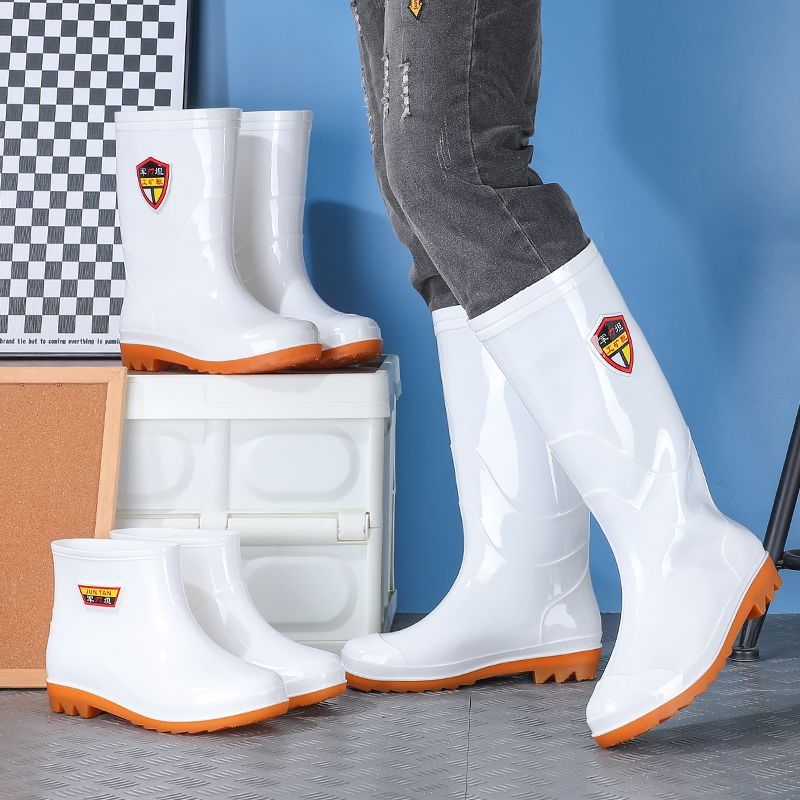 Felnőtt esőcsizmák - olaj- és sav-bázis-ellenállóak, csúszásmentesek, magas cső PVC-ből, gumitalppal, belső műszőrszövet
