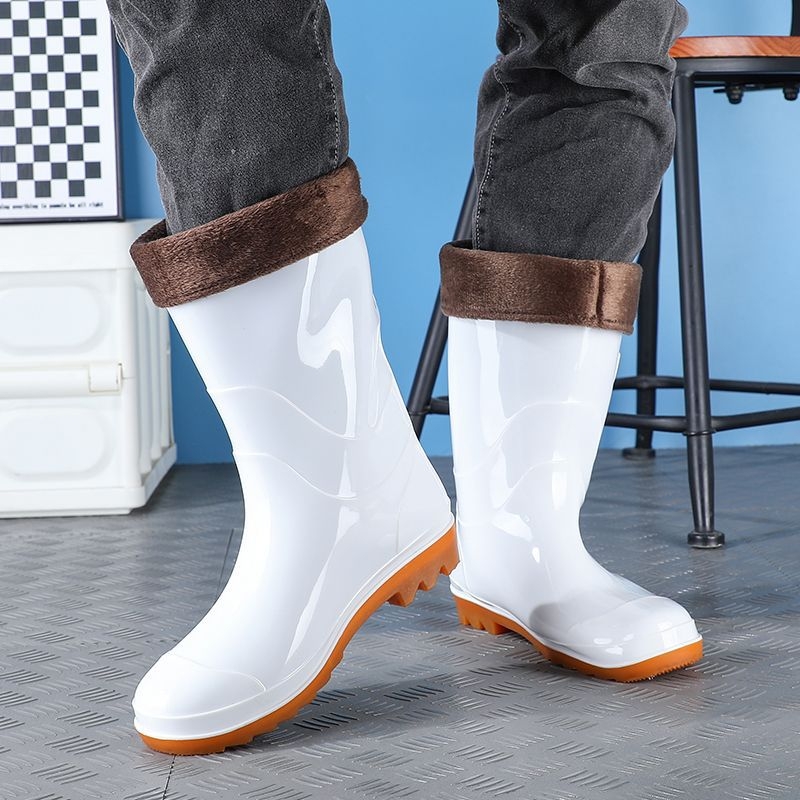 Felnőtt esőcsizmák - olaj- és sav-bázis-ellenállóak, csúszásmentesek, magas cső PVC-ből, gumitalppal, belső műszőrszövet