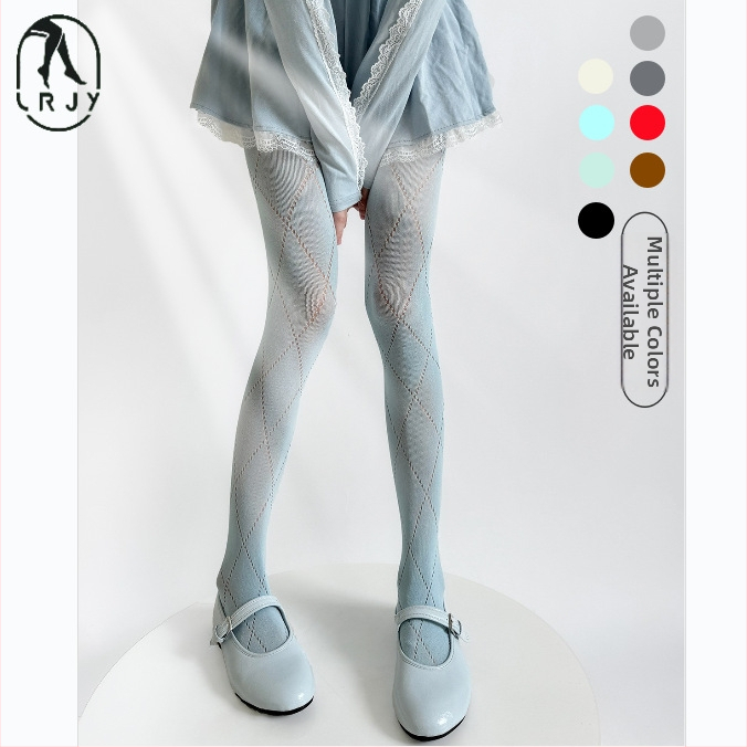 Dámske legíny s diamantovým vzorom a dierovaným sieťovým dizajnom - nylon, vysoká elasticita, formovanie nôh, štíhla vizáž