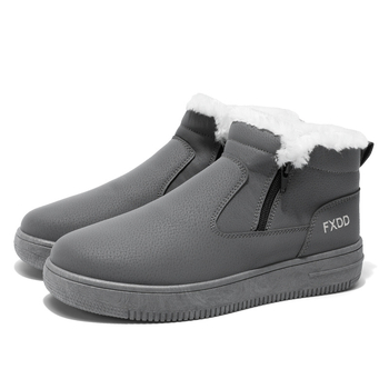 Ανδρικά χειμερινά μποτάκια χιονιού, υψηλά, με επένδυση φλίς, αδιάβροτα, αντιολισθητική σόλα, στυλ slip-on