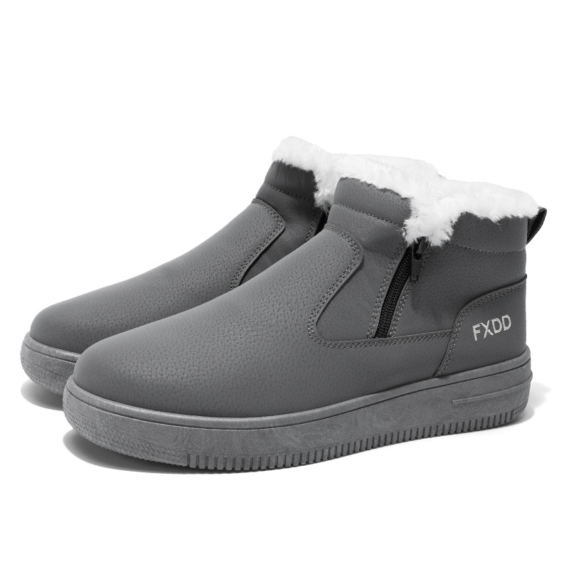 Ανδρικά χειμερινά μποτάκια χιονιού, υψηλά, με επένδυση φλίς, αδιάβροτα, αντιολισθητική σόλα, στυλ slip-on