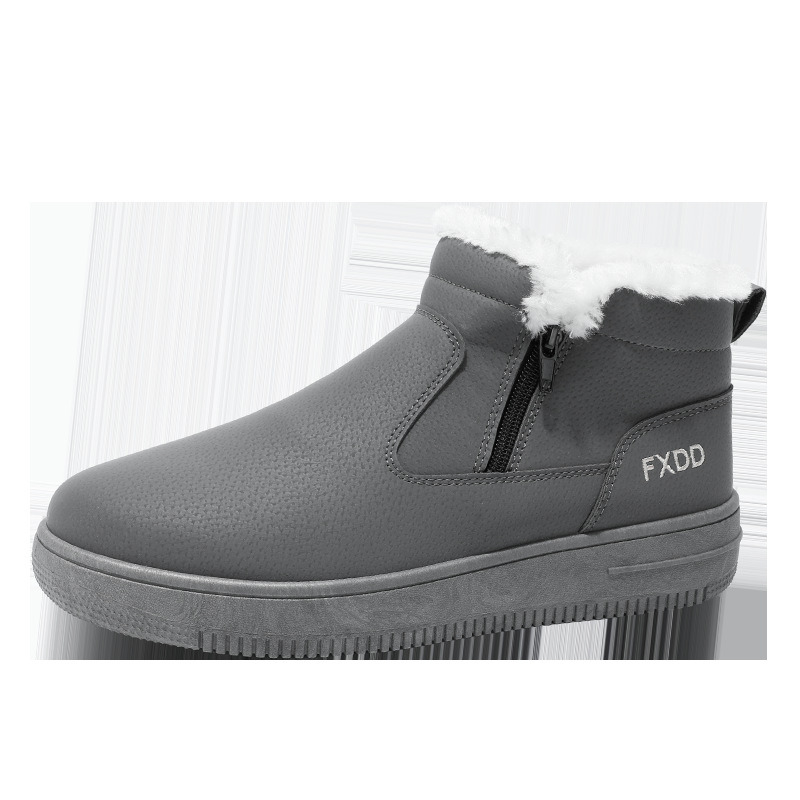 Ανδρικά χειμερινά μποτάκια χιονιού, υψηλά, με επένδυση φλίς, αδιάβροτα, αντιολισθητική σόλα, στυλ slip-on