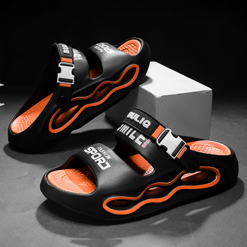 Férfi EVA szandálok – EVA felsőrész és talp, légáteresztő, vízálló, csúszásmentes, felhúzható zárás, vastag talp, sportos stílus