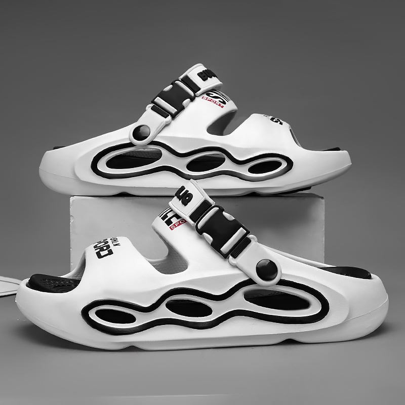 Férfi EVA szandálok – EVA felsőrész és talp, légáteresztő, vízálló, csúszásmentes, felhúzható zárás, vastag talp, sportos stílus