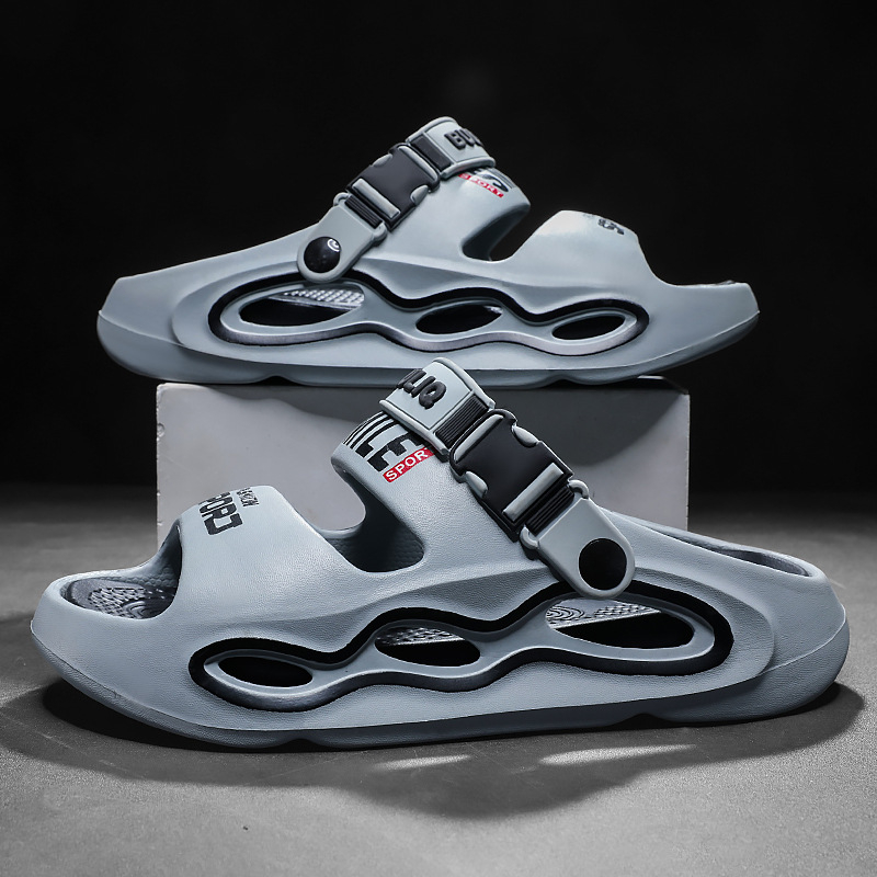Férfi EVA szandálok – EVA felsőrész és talp, légáteresztő, vízálló, csúszásmentes, felhúzható zárás, vastag talp, sportos stílus
