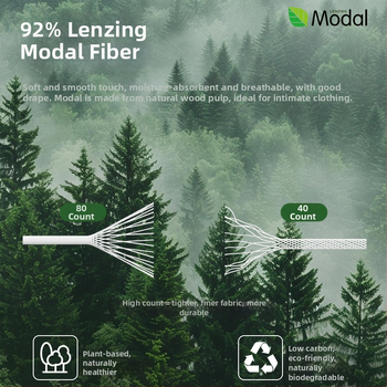 Тънко термално бельо с Лензинг Модал: антибактериално, дишащо, топло, комплект горнище и долнище