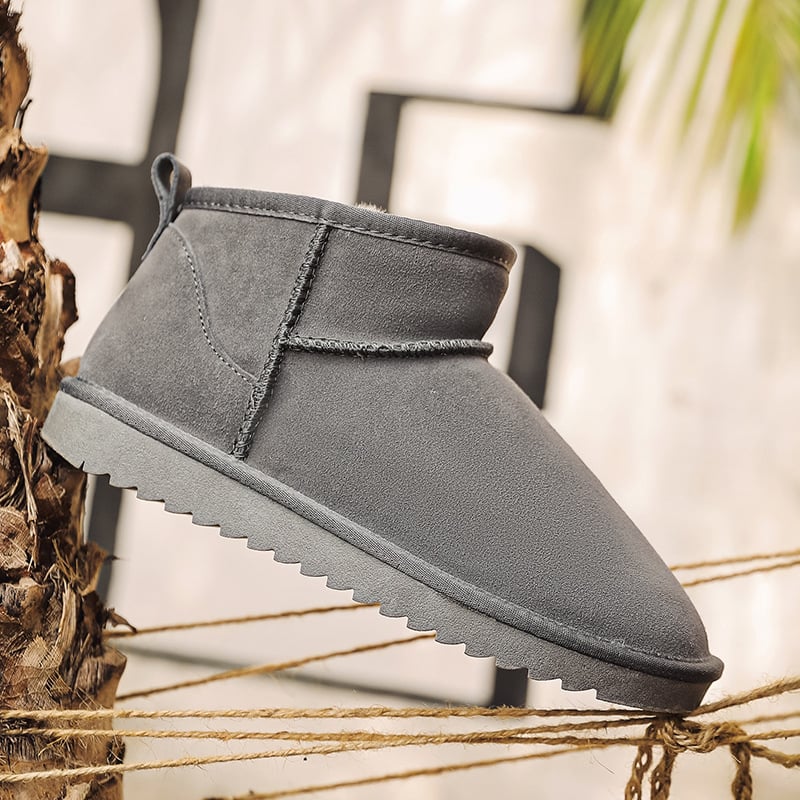 Vyriniai žieminiai batai, karvės odos viršutinė dalis, anti-slip gumos pada, dirbtinis pūkuotas pamušalas, žieminiai batai
