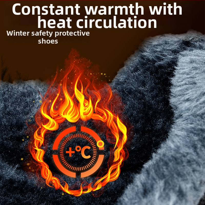 Vīriešu augstās darba kurpes ar fleece iekšdieni – pret triecieniem, pret perforāciju, pretslīdēšana, izturīgas pret nolietojumu, plastmasas pirksta aizsargs