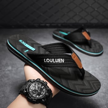 Férfi flip-flop papucs, EVA felsőrész, PVC talp, csúszásmentes, légáteresztő, nyári casual